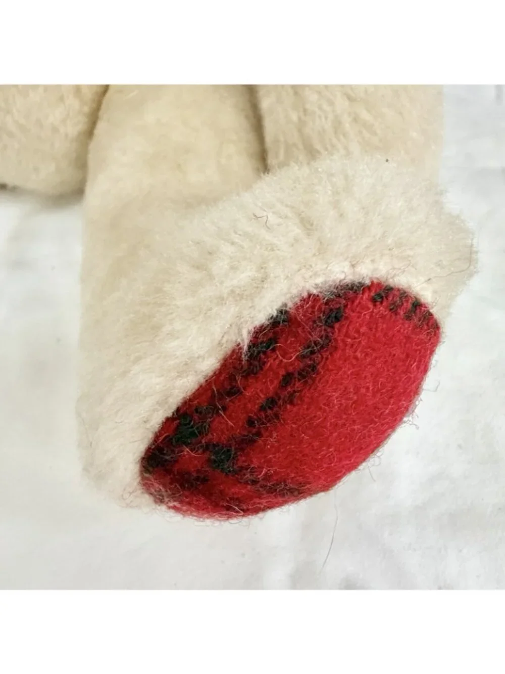 The Vermont Teddy Bear Co Classic Plush Teddy Bear Cream Red Plaid Ears USA Made